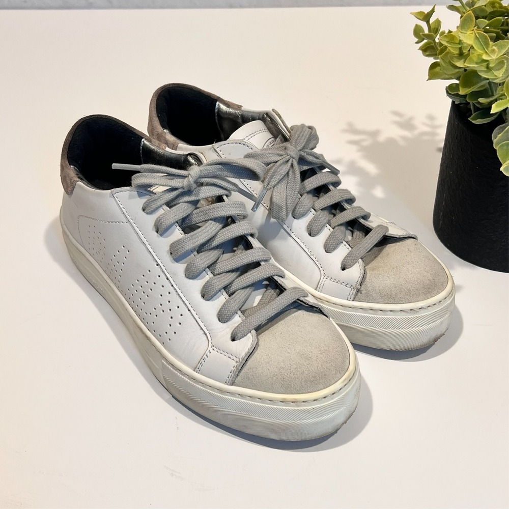 P448 Sneakers Shoes Thea Platform‎ Low Top Leopard Print Women's 37
